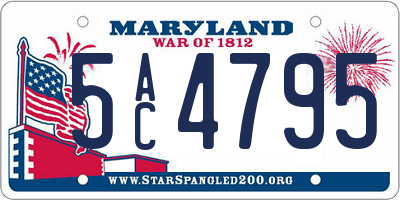 MD license plate 5AC4795