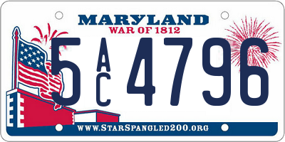 MD license plate 5AC4796