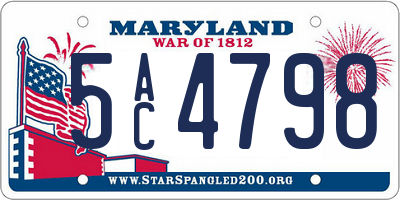 MD license plate 5AC4798