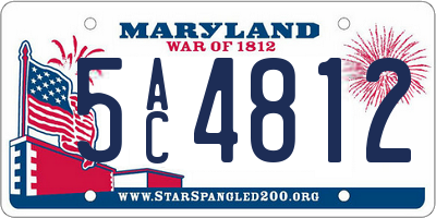 MD license plate 5AC4812