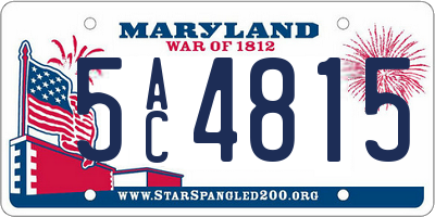 MD license plate 5AC4815