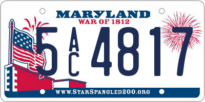 MD license plate 5AC4817
