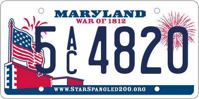 MD license plate 5AC4820