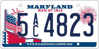 MD license plate 5AC4823