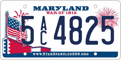 MD license plate 5AC4825