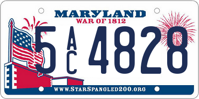 MD license plate 5AC4828