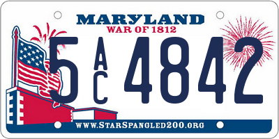 MD license plate 5AC4842
