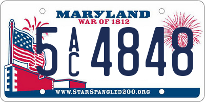 MD license plate 5AC4848