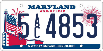 MD license plate 5AC4853