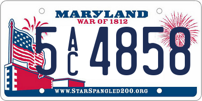 MD license plate 5AC4858