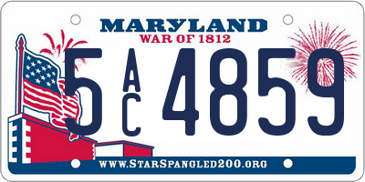 MD license plate 5AC4859