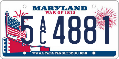 MD license plate 5AC4881