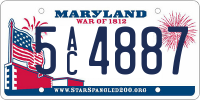 MD license plate 5AC4887