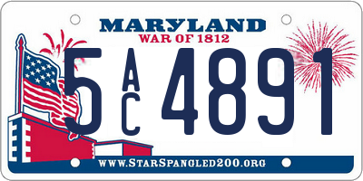 MD license plate 5AC4891