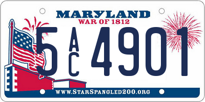 MD license plate 5AC4901