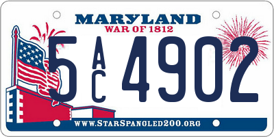 MD license plate 5AC4902