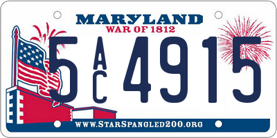 MD license plate 5AC4915