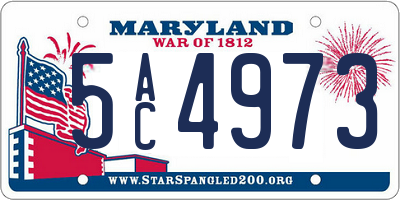 MD license plate 5AC4973