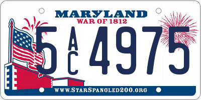 MD license plate 5AC4975