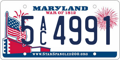 MD license plate 5AC4991