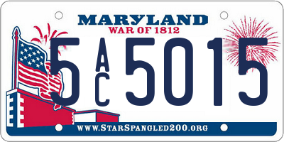 MD license plate 5AC5015