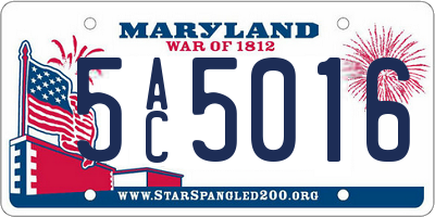 MD license plate 5AC5016