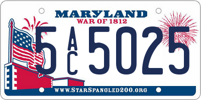 MD license plate 5AC5025