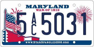 MD license plate 5AC5031
