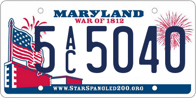 MD license plate 5AC5040