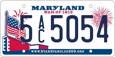 MD license plate 5AC5054