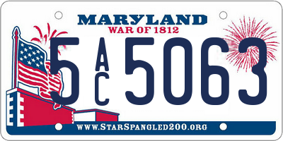 MD license plate 5AC5063