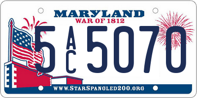 MD license plate 5AC5070