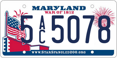 MD license plate 5AC5078