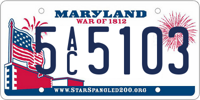 MD license plate 5AC5103