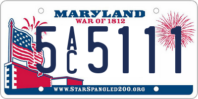 MD license plate 5AC5111