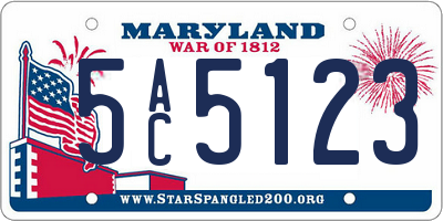 MD license plate 5AC5123