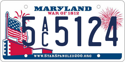 MD license plate 5AC5124
