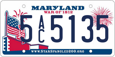 MD license plate 5AC5135