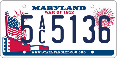 MD license plate 5AC5136
