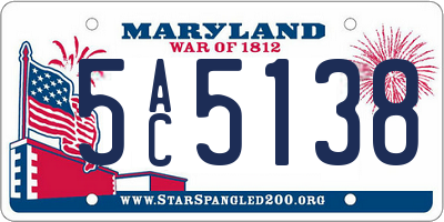 MD license plate 5AC5138