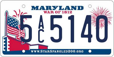 MD license plate 5AC5140