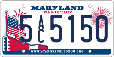 MD license plate 5AC5150
