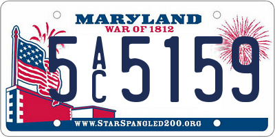 MD license plate 5AC5159