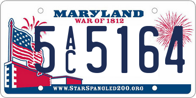 MD license plate 5AC5164