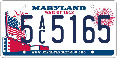 MD license plate 5AC5165