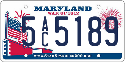 MD license plate 5AC5189