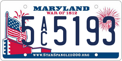 MD license plate 5AC5193