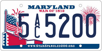 MD license plate 5AC5200