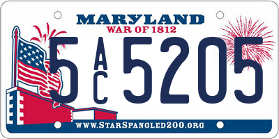 MD license plate 5AC5205