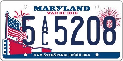 MD license plate 5AC5208